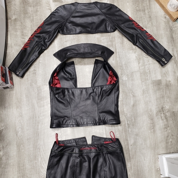 💰SOLD💰1/13/25 💥Harley-Davidson👍🏼3pc Leather Outfit/Coat Sz 8 - Picture 10 of 16